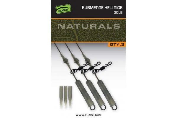Fox Edges Camo Heli-Clip Rigs 30lb Submerge