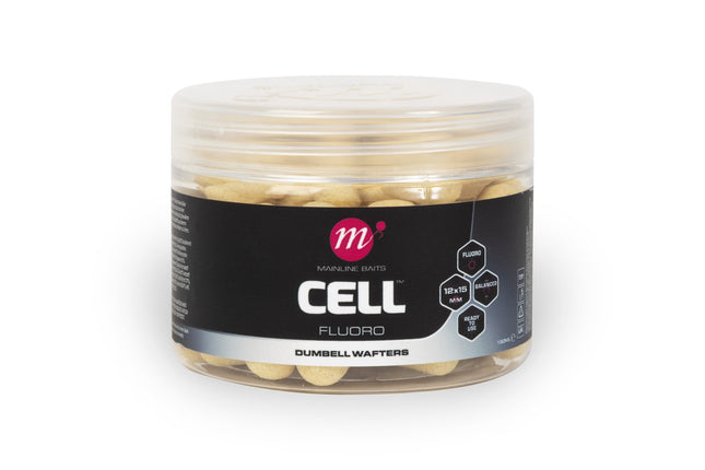 Mainline Carp - Cell Fluoro Dumbell Wafters - 12 x 15mm white