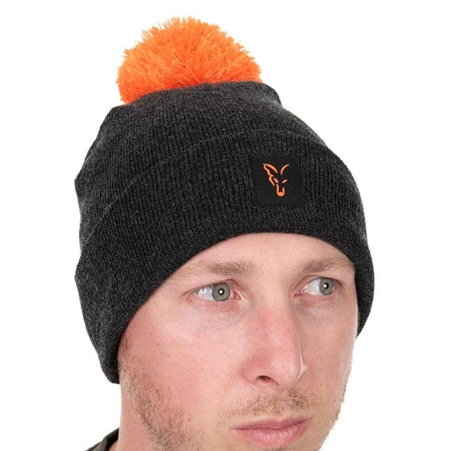 Fox Collection Bobble Hat Black/Orange