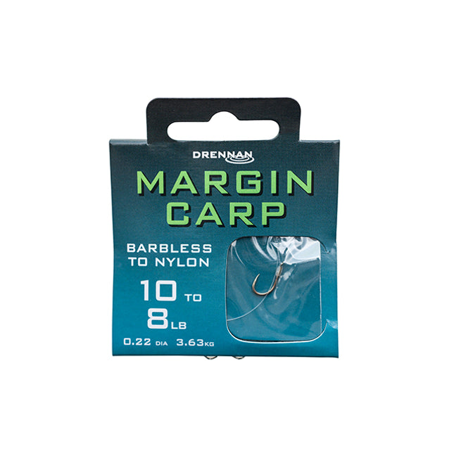 Drennan Margin Carp Barbless Hooks to Nylon