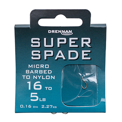Drennan Super Spade Micro Barbed Hooks to Nylon