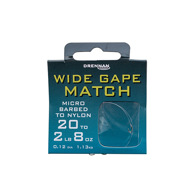 Drennan Wide Gape Match Micro Barbed Hooks to Nylon
