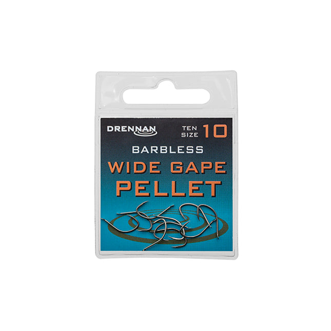 Drennan Wide Gape Pellet Barbless Hooks Size 18**