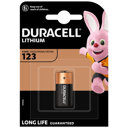 Duracell Lithium DL123 CR123A Battery 1 pack