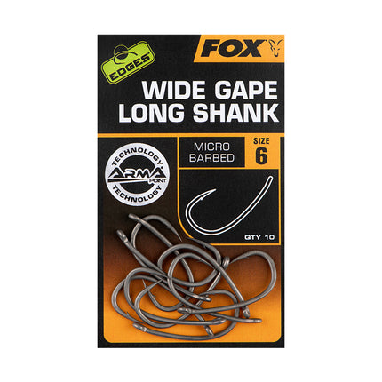 Fox Edges Armapoint Wide Gape Long Shank Micro Barbed Hooks