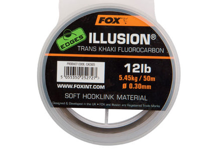 Fox Edges Illusion Soft Hooklink Trans Khaki 12lb