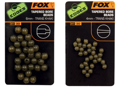 Fox Edges Tapered Bore Beads Khaki