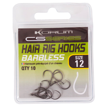 Korum CS Series Hair Rig Hooks Barbless