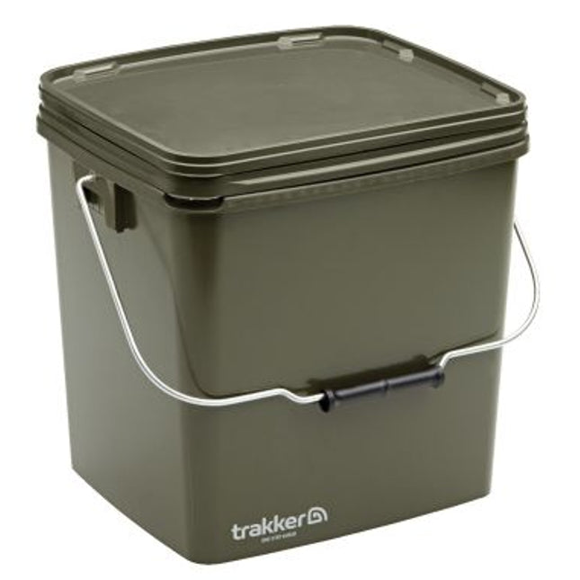 Trakker 13Ltr Olive Square Bucket with Tray